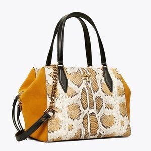 Tory Burch Snakeskin Suede Panel Bag